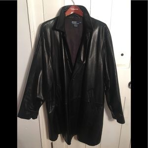 Polo Ralph Lauren Black Leather Car Coat